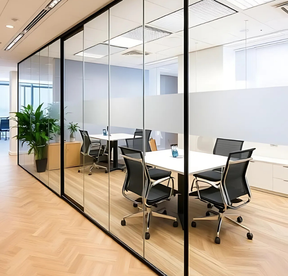 Acoustic glass partitions